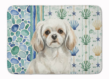 Load image into Gallery viewer, White Tibetan Spaniel Coastal Sea Glass Memory Foam Kitchen Mat