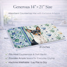 Load image into Gallery viewer, Toy Fox Terrier Coastal Sea Glass Dish Drying Mat
