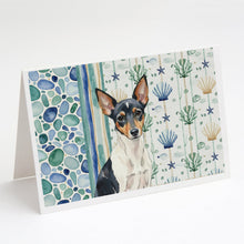 Load image into Gallery viewer, Toy Fox Terrier Coastal Sea Glass Greeting Cards Pack of 8