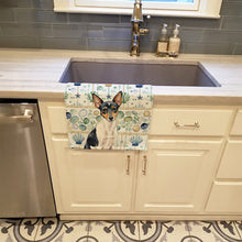 Load image into Gallery viewer, Toy Fox Terrier Coastal Sea Glass Kitchen Towel