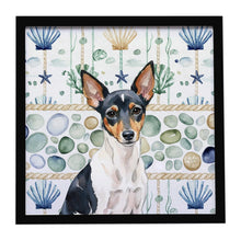 Load image into Gallery viewer, Toy Fox Terrier Coastal Sea Glass Framed Metal Print