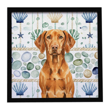 Load image into Gallery viewer, Vizsla Coastal Sea Glass Framed Metal Print