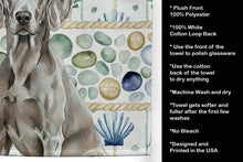 Load image into Gallery viewer, Weimaraner Coastal Sea Glass Kitchen Towel