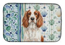 Load image into Gallery viewer, Welsh Springer Spaniel Coastal Sea Glass Dish Drying Mat