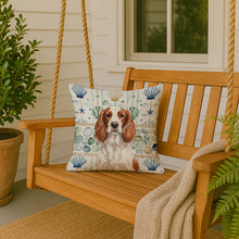 Load image into Gallery viewer, Welsh Springer Spaniel Coastal Sea Glass Throw Pillow