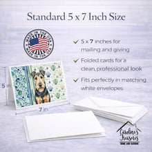 Load image into Gallery viewer, Welsh Terrier Coastal Sea Glass Greeting Cards Pack of 8
