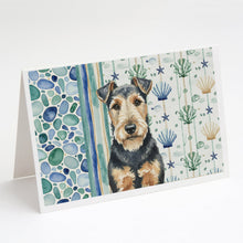 Load image into Gallery viewer, Welsh Terrier Coastal Sea Glass Greeting Cards Pack of 8