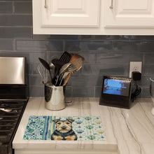 Load image into Gallery viewer, Welsh Terrier Coastal Sea Glass Glass Cutting Board