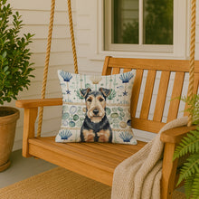 Load image into Gallery viewer, Welsh Terrier Coastal Sea Glass Throw Pillow