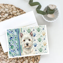 Load image into Gallery viewer, Westie Coastal Sea Glass Greeting Cards Pack of 8