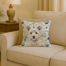 Load image into Gallery viewer, Westie Coastal Sea Glass Throw Pillow