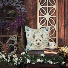 Load image into Gallery viewer, Westie Coastal Sea Glass Throw Pillow