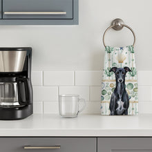 Load image into Gallery viewer, Black Whippet Coastal Sea Glass Kitchen Towel