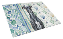 Load image into Gallery viewer, Black Whippet Coastal Sea Glass Glass Cutting Board