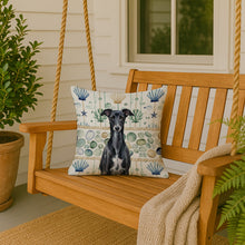 Load image into Gallery viewer, Black Whippet Coastal Sea Glass Throw Pillow