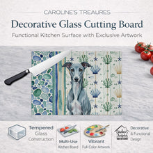 Load image into Gallery viewer, Blue Whippet Coastal Sea Glass Glass Cutting Board