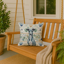 Load image into Gallery viewer, Blue Whippet Coastal Sea Glass Throw Pillow