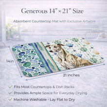 Load image into Gallery viewer, Brindle Whippet Coastal Sea Glass Dish Drying Mat
