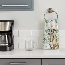 Load image into Gallery viewer, Brindle Whippet Coastal Sea Glass Kitchen Towel