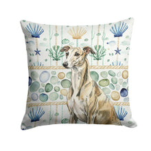 Load image into Gallery viewer, Brindle Whippet Coastal Sea Glass Throw Pillow