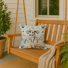 Load image into Gallery viewer, Brindle Whippet Coastal Sea Glass Throw Pillow