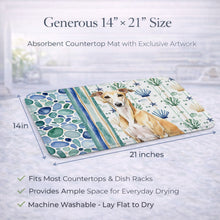 Load image into Gallery viewer, Fawn Whippet Coastal Sea Glass Dish Drying Mat