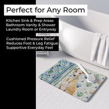 Load image into Gallery viewer, Fawn Whippet Coastal Sea Glass Memory Foam Kitchen Mat