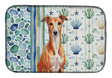 Load image into Gallery viewer, Red Whippet Coastal Sea Glass Dish Drying Mat