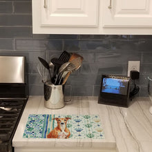 Load image into Gallery viewer, Red Whippet Coastal Sea Glass Glass Cutting Board