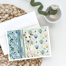 Load image into Gallery viewer, White Whippet Coastal Sea Glass Greeting Cards Pack of 8