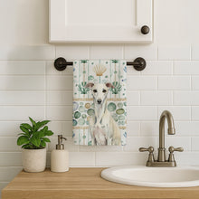 Load image into Gallery viewer, White Whippet Coastal Sea Glass Kitchen Towel