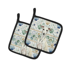 Load image into Gallery viewer, White Whippet Coastal Sea Glass Pair of Pot Holders