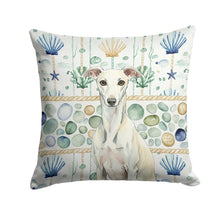 Load image into Gallery viewer, White Whippet Coastal Sea Glass Throw Pillow