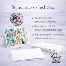 Load image into Gallery viewer, Wire Fox Terrier Coastal Sea Glass Greeting Cards Pack of 8