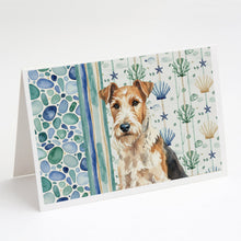 Load image into Gallery viewer, Wire Fox Terrier Coastal Sea Glass Greeting Cards Pack of 8