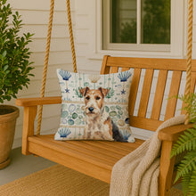 Load image into Gallery viewer, Wire Fox Terrier Coastal Sea Glass Throw Pillow