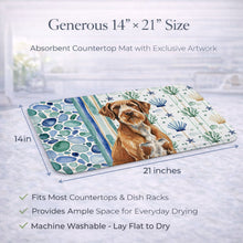 Load image into Gallery viewer, Wirehaired Pointing Griffon Coastal Sea Glass Dish Drying Mat