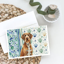 Load image into Gallery viewer, Wirehaired Pointing Griffon Coastal Sea Glass Greeting Cards Pack of 8