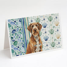 Load image into Gallery viewer, Wirehaired Pointing Griffon Coastal Sea Glass Greeting Cards Pack of 8
