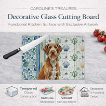 Load image into Gallery viewer, Wirehaired Pointing Griffon Coastal Sea Glass Glass Cutting Board