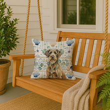 Load image into Gallery viewer, Chestnut Wirehaired Pointing Griffon Coastal Sea Glass Throw Pillow