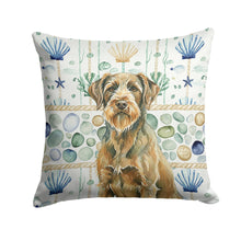 Load image into Gallery viewer, Chestnut Wirehaired Pointing Griffon Coastal Sea Glass Throw Pillow