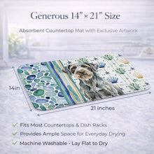 Load image into Gallery viewer, Steel Gray Wirehaired Pointing Griffon Coastal Sea Glass Dish Drying Mat