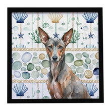 Load image into Gallery viewer, Xoloitzcuintli Coastal Sea Glass Framed Metal Print