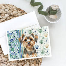 Load image into Gallery viewer, Yorkiepoo Coastal Sea Glass Greeting Cards Pack of 8