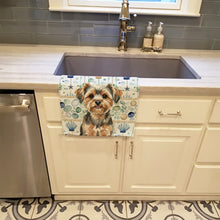 Load image into Gallery viewer, Yorkiepoo Coastal Sea Glass Kitchen Towel