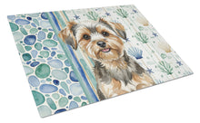 Load image into Gallery viewer, Yorkiepoo Coastal Sea Glass Glass Cutting Board
