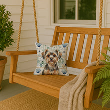 Load image into Gallery viewer, Yorkiepoo Coastal Sea Glass Throw Pillow