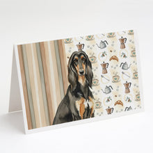 Load image into Gallery viewer, Black &amp; Tan Afghan Hound Coffee Bar Greeting Cards Pack of 8