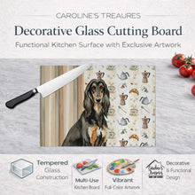 Load image into Gallery viewer, Black &amp; Tan Afghan Hound Coffee Bar Glass Cutting Board
